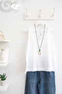 Λευκό minimal αμάνικο lightweight top