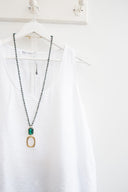 Λευκό minimal αμάνικο lightweight top
