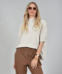 Μπεζ oversized knit μπλούζα