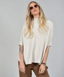 Μπεζ oversized knit μπλούζα