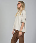Μπεζ oversized knit μπλούζα