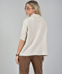 Μπεζ oversized knit μπλούζα