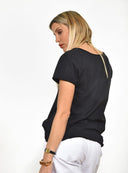 Μαύρη basic βαμβακερό t-shirt