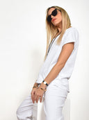 Λευκό basic βαμβακερό t-shirt