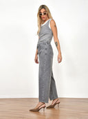 Τζιν παντελόνι mom fit με λάστιχο στο ζωνάκι