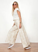 Τζιν παντελόνι wide leg floral