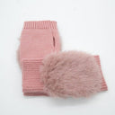 Σάπιο μήλο knit γάντια με faux fur