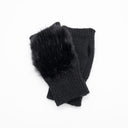 Μαύρο knit γάντια με faux fur