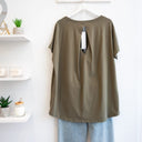 Χακί oversized ασύμμετρο t-shirt