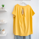 Κίτρινο oversized ασύμμετρο t-shirt