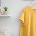 Κίτρινο oversized ασύμμετρο t-shirt