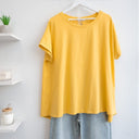 Κίτρινο oversized ασύμμετρο t-shirt