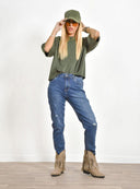 Χακί oversized 3/4 top