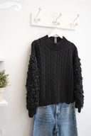 FIGARO Μαύρο cable knit πλεκτό