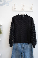 FIGARO Μαύρο cable knit πλεκτό