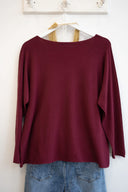 Μπορντό V-neck soft touch μπλούζα