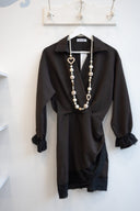 Καφέ lace mini φόρεμα