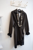 Καφέ lace mini φόρεμα