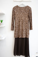 Bronze sequin maxi φόρεμα