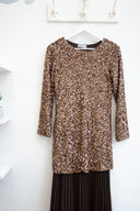 Bronze sequin maxi φόρεμα