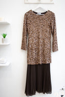 Bronze sequin maxi φόρεμα