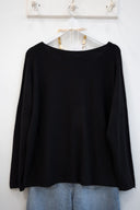 Μαύρη V-neck soft touch μπλούζα