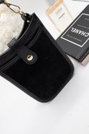 Μαύρο καστόρινο mini crossbody για κινητό