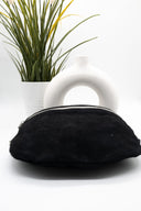 Μαύρη bum bag από γνήσιο καστόρινο δέρμα