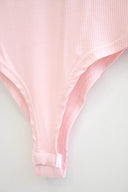 Pink rib δαντέλα κορμάκι