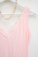 Pink rib δαντέλα κορμάκι