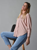 Ροζ ασύμμετρο oversized πουκάμισο