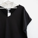 Μαύρο oversized V-neck t-shirt