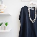 Μπλε oversized ασύμμετρο t-shirt