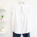 Λευκό oversized ασύμμετρο t-shirt