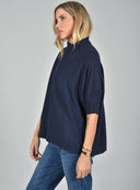 Μπλε oversized knit μπλούζα