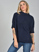 Μπλε oversized knit μπλούζα