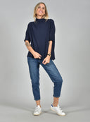Μπλε oversized knit μπλούζα