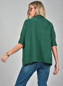 Σμαραγδί oversized knit μπλούζα