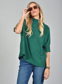 Σμαραγδί oversized knit μπλούζα