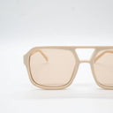 Μπεζ sunglasses με flat frame