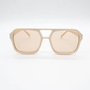 Μπεζ sunglasses με flat frame