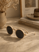 Μπεζ round frame γυαλιά ηλίου