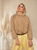 Κάμελ suede cropped jacket