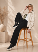 Μπεζ loose faux leather jacket