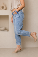 Mom fit τζιν με ελαστική εφαρμογή