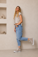 Mom fit τζιν με ελαστική εφαρμογή
