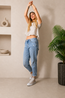 Mom fit τζιν με ελαστική εφαρμογή