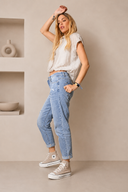 Mom fit τζιν με ελαστική εφαρμογή