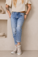 Mom fit τζιν με ελαστική εφαρμογή