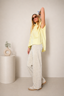 Μπεζ wide leg high waist τζιν